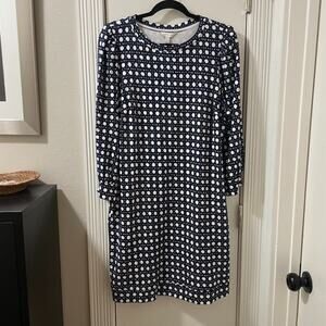($80) NWT Crown and Ivy blue 3/4 sleeve ponte shift dress Sz M
